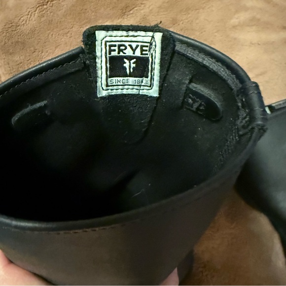 Frye Engineer 12R Greasy Black Leather Biker Boot Size 6 - Picture 12 of 12